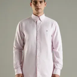Tommy Hilfiger Europe Collection Pink Cotton Regular Fit Solid Casual Shirt-picture-4
