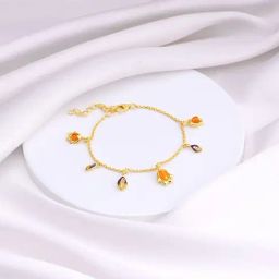 GIVA 92.5 Sterling Silver Bhumi Golden Classic Bell Mallow Adjustable Bracelet-image-48