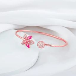 GIVA 92.5 Sterling Silver Bhumi Rose Gold Majestic Mountain Ebony Adjustable Bracelet-image-19
