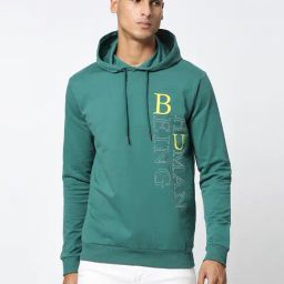 Being Human Green Regular Fit Printed Hooded Sweatshirt-82