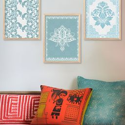 Kotart Brown & Blue 3 Pieces Printed Wooden Wall Arts-picture-25