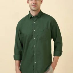 Allen Solly Green Cotton Slim Fit Shirt-image-45