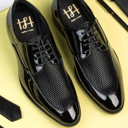 Hydes N Hues Men's Black Derby Shoes-image-95