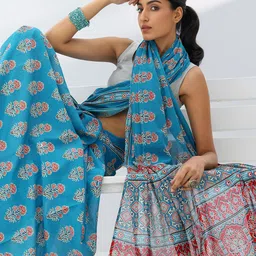 Libas Ethnic Motifs Print Saree with Blouse Piece image 3