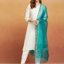 Fabindia Turquoise Woven Pattern Dupatta-picture-21