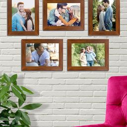 Art Street Set Of 5 Brown Photo Frames-19