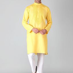 Seva Chikan Men Ethnic Motifs Chikankari Handloom Kurta-image-58
