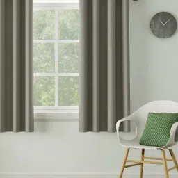 DDECOR Live Beautiful Grey Polyester 5 ft Window Curtain-image-4