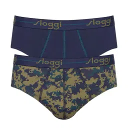 Sloggi Navy & Green Printed Briefs - Pack Of 2-picture-32