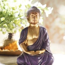 Pure Home and Living Purple  Finish Polyresin Buddha Figurine-image-43