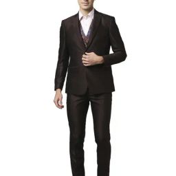Raymond Brown  Slim Fit Printed Three Piece Suit-image-17