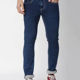 Dragon Hill Blue Slim Fit Lightly Washed Jeans-picture-25