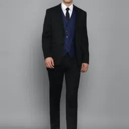 Allen Solly Black Slim Fit Three Piece Suit-image-79