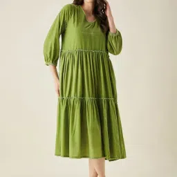 The Kaftan Company Green Night Dress-image-37