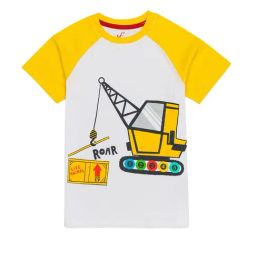 H by Hamleys Boys Yellow & White Printed T-Shirt-image-1