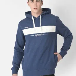 Crimsoune Club Blue Regular Fit Printed Hooded Sweatshirt-picture-23