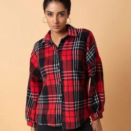 SHOWOFF Red Checks Oversized Shirt-image-44