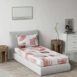 Ddecor Live beautiful Radiance Red 144 TC Cotton Single Bedsheet with 1 Pillow Cover-image-39