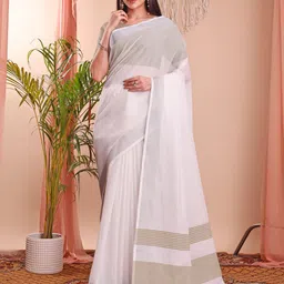 KALINI Women Solid Zari Saree-image-44