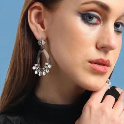 Sohi Gold Plated Party Designer Stone Drop Earrings image 2
