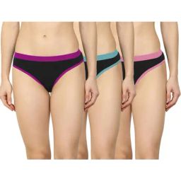 AROUSY Black Plain Hipster Panties - Pack Of 3-image-71