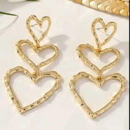 OOMPH Gold Heart Drop Earrings-30