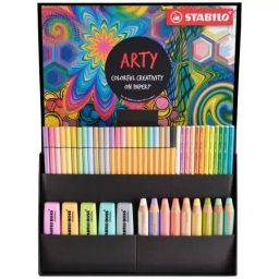 Stabilo 3 in 1 ARTY PASTEL Creative Art Set Multicolor for Artists, Students, Hobbyists, 77/6-2-20 (Set of 50)-6