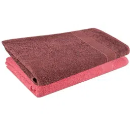 Dollar Pink & Brown 400 GSM 100% Cotton Bath Towels - Set of 2-image-39
