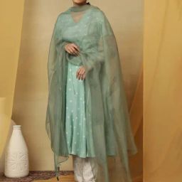 Folksong by W Green Embroidered Dupatta-36