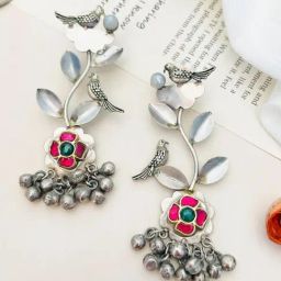 Abdesigns Silver Oxidized Dangler Earrings-picture-26