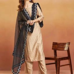 Fabindia Black Woven Pattern Dupatta-image-51