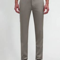 Arrow Grey Slim Fit Texture Trousers-image-75