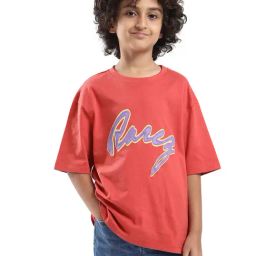 Rare Ones Boys Red Cotton Graphic Print T-Shirt-picture-31