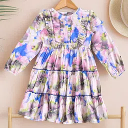 Bella Moda Girls Floral Printed Cotton Fit & Flare Dress-image-73