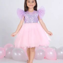 Ministitch Girls Lilac Regular Fit Sequence Party Dress-picture-33