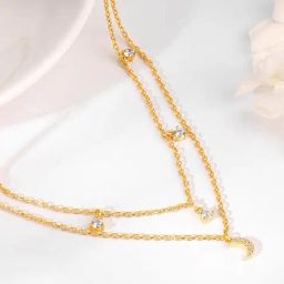 GIVA 925 Sterling Silver Golden Necklace for Women-picture-1