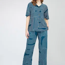 Moda Rapido Geometric Printed Shirt With Shorts Co-Ords-image-28
