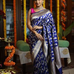 AVANTIKA FASHION Floral Woven Design Zari Pure Silk Banarasi Saree-image-20