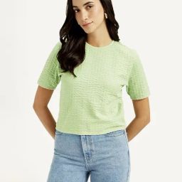 Levi's Light Green Cotton Regular Fit Self Pattern Top-picture-26