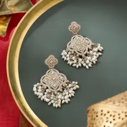 Zaveri Pearls Gold Pearls Embellished Traditional Dangler Earring-image-30