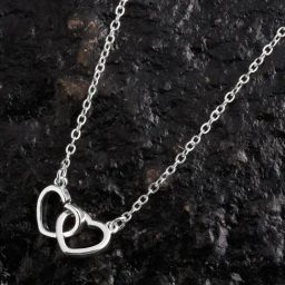 Accessorize London Silver Heart Links Pendant Necklace for Women-image-94