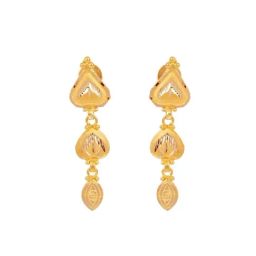 Candere by Kalyan Jewellers 18k BIS Hallmark Yellow Gold Drop Earrings-image-23