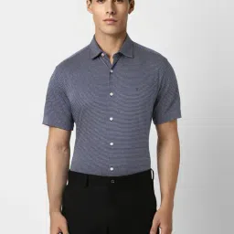 Van Heusen Blue Cotton Slim Fit Printed Shirt-picture-21