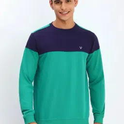 Allen Solly Green Regular Fit Colour Block Sweatshirt-picture-41