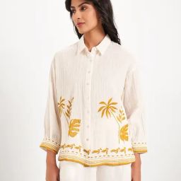 Akkriti By Pantaloons White Cotton Regular Fit Printed Tunic-image-82
