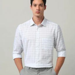 Arrow Blue Cotton Regular Fit Checks Shirt-picture-5