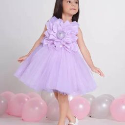 Ministitch Girls Lilac Regular Fit Applique Party Dress-image-45