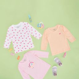 Pantaloons Baby Girls Floral Applique T-shirt-image-7