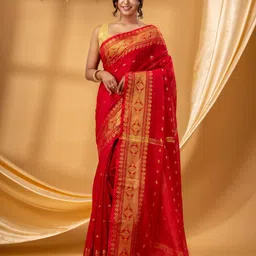 DESH BIDESH Woven Design Zari Chanderi Saree-image-85