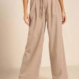Honey by Pantaloons Beige Plain Trousers-image-82